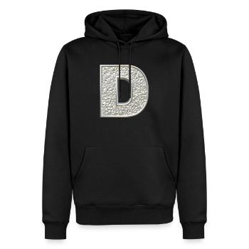 D, letter, letter D, initial, initial D, monogram, - Männer Premium Bio Hoodie - Schwarz - Vorne - Nico (187cm)