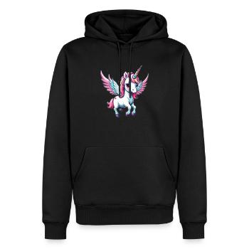 Licorne Einhorn Kawaii - Männer Premium Bio Hoodie - Schwarz - Vorne - Nico (187cm)