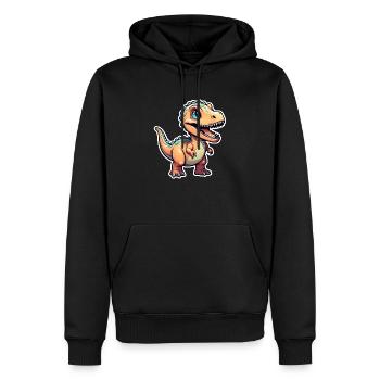 Karikatur-Dinosaurier - Männer Premium Bio Hoodie - Schwarz - Vorne - Nico (187cm)