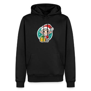 elf christmas elf gift - Men’s Premium Organic Hoodie - black - Front - Nico (187cm)