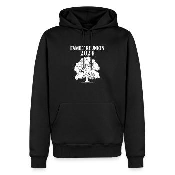 Familientreffen 2024 wieder zusammen - Männer Premium Bio Hoodie - Schwarz - Vorne - Nico (187cm)