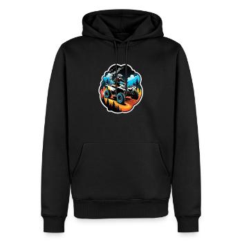 quad et tout terrain - Sweat à capuche Premium bio Homme - noir - Devant - Nico (187cm)