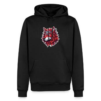 Wolf Tattoo - Männer Premium Bio Hoodie - Schwarz - Vorne - Nico (187cm)