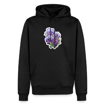 Pensée - Sweat à capuche Premium bio Homme - noir - Devant - Nico (187cm)