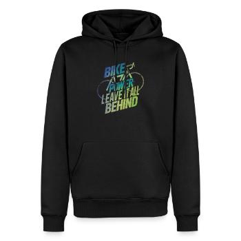 La puissance du vélo - laissez tout derrière vous - Sweat à capuche Premium bio Homme - noir - Devant - Nico (187cm)