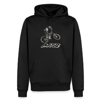 vtt descente - Sweat à capuche Premium bio Homme - noir - Devant - Nico (187cm)
