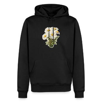 Kamille Strauß - Männer Premium Bio Hoodie - Schwarz - Vorne - Nico (187cm)