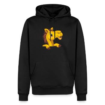 Happy peeking baby camel - Men’s Premium Organic Hoodie - black - Front - Nico (187cm)