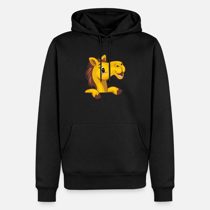 Joyeux coup d’œil bébé chameau - Sweat à capuche Premium bio Homme - noir