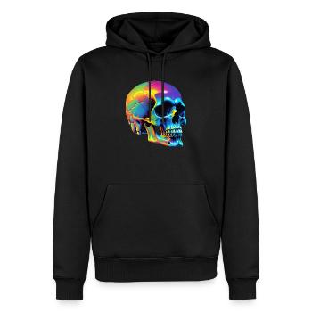 Crâne - Sweat à capuche Premium bio Homme - noir - Devant - Nico (187cm)