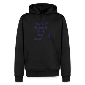 Tu ne peux pas me faire peur, j’ai trois filles - Sweat à capuche Premium bio Homme - noir - Devant - Nico (187cm)