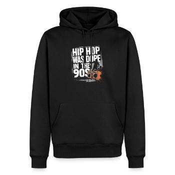 Pure nostalgie – Classiques du hip-hop des années 90 - Sweat à capuche Premium bio Homme - noir - Devant - Nico (187cm)