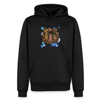 Bär Geometrie - Männer Premium Bio Hoodie - Schwarz - Vorne - Nico (187cm)