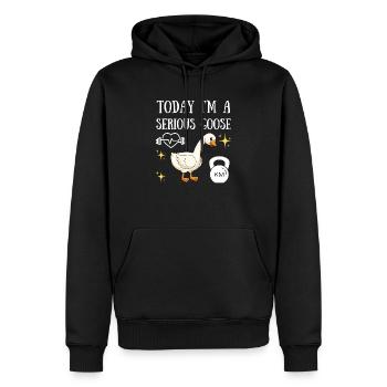 today i'm a serious goose funny lifting weights - Sweat à capuche Premium bio Homme - noir - Devant - Nico (187cm)