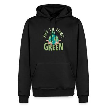 Keep The Planet Green Planet Earth Day - Männer Premium Bio Hoodie - Schwarz - Vorne - Nico (187cm)