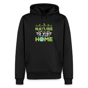 Nature Is Not A Place To Visit Planet Earth Day - Männer Premium Bio Hoodie - Schwarz - Vorne - Nico (187cm)