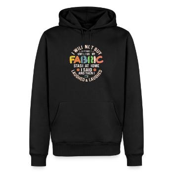 Je n’achèterai pas de quilter en tissu - Sweat à capuche Premium bio Homme - noir - Devant - Nico (187cm)