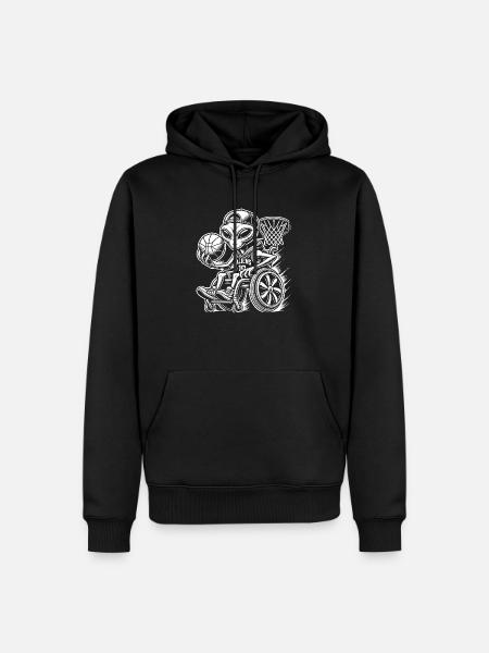 Rollstuhlbasketball - Männer Premium Bio Hoodie - Schwarz