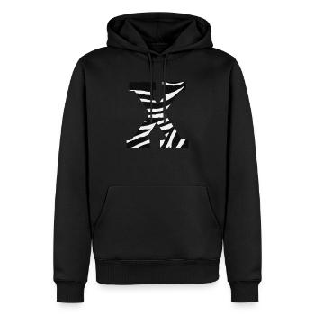 Lettre x zèbre - Sweat à capuche Premium bio Homme - noir - Devant - Nico (187cm)