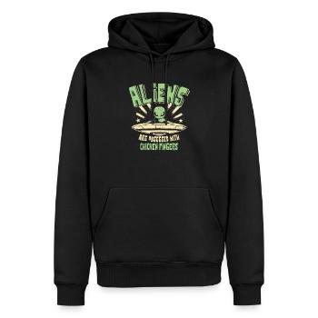 Außerirdische sind besessen von Chicken Fingers Spaß - Männer Premium Bio Hoodie - Schwarz - Vorne - Nico (187cm)