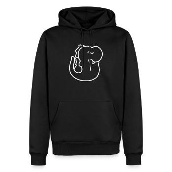 Drache weiße Linie - Männer Premium Bio Hoodie - Schwarz - Vorne - Nico (187cm)