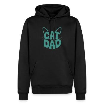 Cat Dad: Stolzer Katzenvater - Männer Premium Bio Hoodie - Schwarz - Vorne - Nico (187cm)