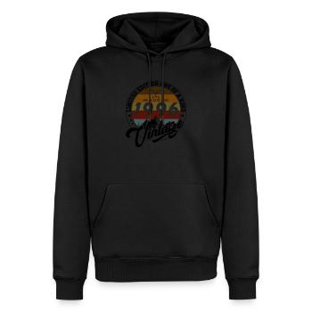 Vintage élégant : 1996 Cadeau rétro 1996 2025 - Sweat à capuche Premium bio Homme - noir - Devant - Nico (187cm)
