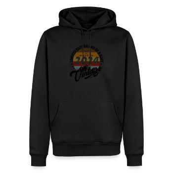 Vintage élégant : 2024 Cadeau rétro 2024 2025 - Sweat à capuche Premium bio Homme - noir - Devant - Nico (187cm)