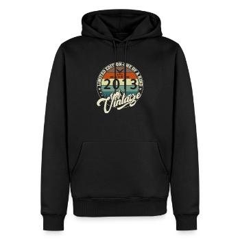Vintage 2013 meilleur de 2013 - annif 12 ans - Sweat à capuche Premium bio Homme - noir - Devant - Nico (187cm)