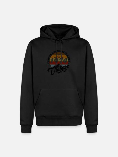 Elegante vintage: 1974 retro cadeau 1974 2025 - Mannen Premium Bio hoodie - zwart