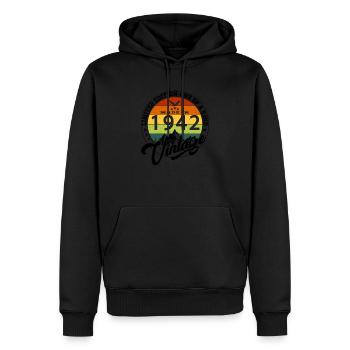 1942 Anniversaire Né en 1942 vintage Rétro. Editio - Sweat à capuche Premium bio Homme - noir - Devant - Nico (187cm)