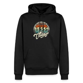 Vintage 1955 meilleur de 1955 - annif 70 ans - Sweat à capuche Premium bio Homme - noir - Devant - Nico (187cm)