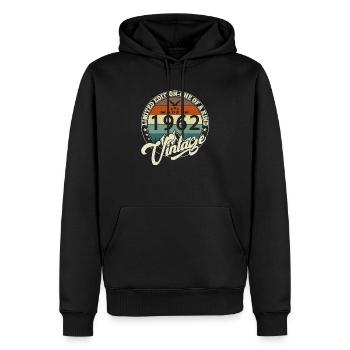 Jahrgang 1962 Das Beste von 1962 - 63 Jahre alter Geburtstag - Männer Premium Bio Hoodie - Schwarz - Vorne - Nico (187cm)