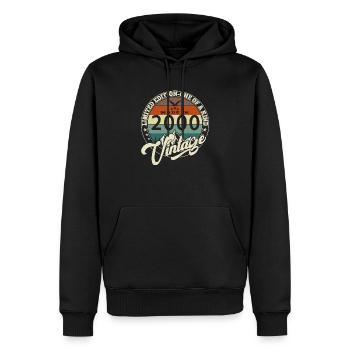 Jahrgang 2000 Das Beste aus dem Jahr 2000 - 25 Jahre Jubiläum - Männer Premium Bio Hoodie - Schwarz - Vorne - Nico (187cm)