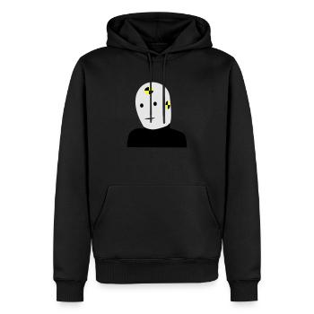 Dummy - Männer Premium Bio Hoodie - Schwarz - Vorne - Nico (187cm)