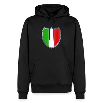 Italie (Italien_Wappen) - Sweat à capuche Premium bio Homme - noir - Devant - Nico (187cm)