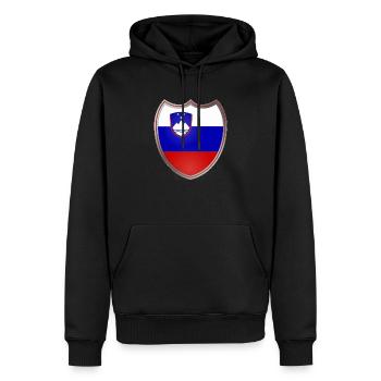 Slovénie (Slovénie _Wappen) - Sweat à capuche Premium bio Homme - noir - Devant - Nico (187cm)