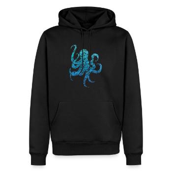 Tintenfisch Kritzelei Farben Oktopus Krake - Männer Premium Bio Hoodie - Schwarz - Vorne - Nico (187cm)