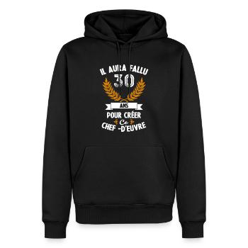 IL AURA FALLU 30 ANS POUR CREER CE CHEF-D'EUVRE - Sweat à capuche Premium bio Homme - noir - Devant - Nico (187cm)