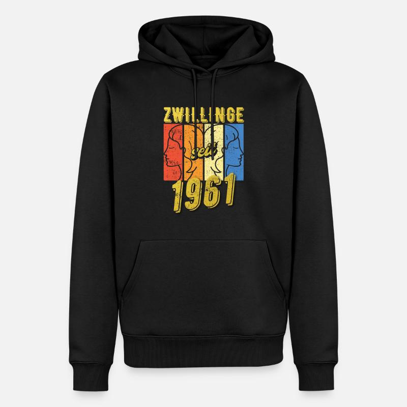 Zwillinge Sternzeichen 1961 Geschenk - Männer Premium Bio Hoodie - Schwarz