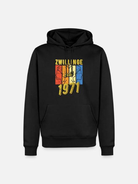 Zwillinge Sternzeichen 1971 Geschenk - Männer Premium Bio Hoodie - Schwarz