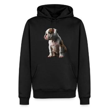 Small bulldog for people who loved this breed - Men’s Premium Organic Hoodie - black - Front - Nico (187cm)