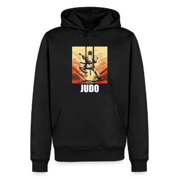Début du combat - Sweat à capuche Premium bio Homme - noir - Devant - Nico (187cm)