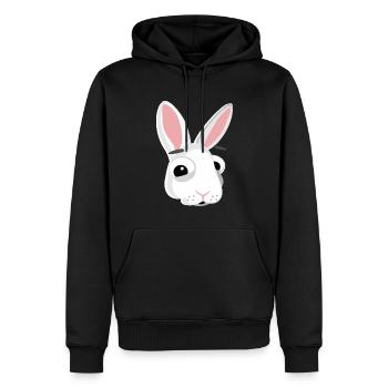 Hase Kopf Häschen lustig - Männer Premium Bio Hoodie - Schwarz - Vorne - Nico (187cm)