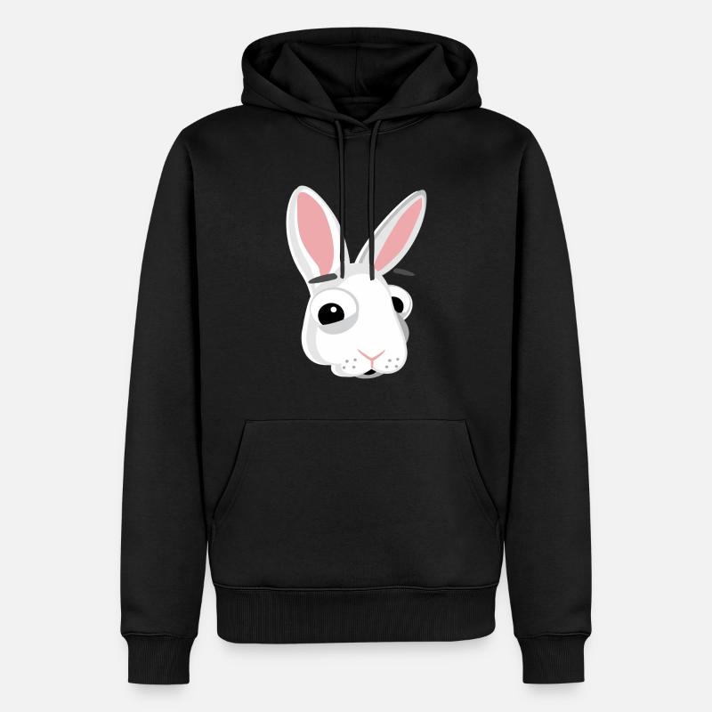 Tête de lapin lapin drôle - Sweat à capuche Premium bio Homme - noir