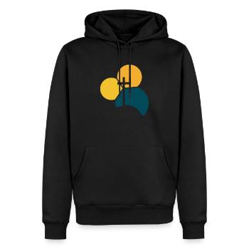 Croix Bible Chrétienne - Sweat à capuche Premium bio Homme - noir - Devant - Nico (187cm)