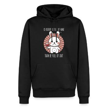 Sarcastique Mignon Lapin Amateur De Vin - Sweat à capuche Premium bio Homme - noir - Devant - Nico (187cm)