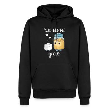Vous m’aidez à faire pousser une chimie mignonne de sucre et de levure - Sweat à capuche Premium bio Homme - noir - Devant - Nico (187cm)