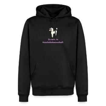 Experte in Kuschelwissenschaften - Lustiger Pudel - Männer Premium Bio Hoodie - Schwarz - Vorne - Nico (187cm)