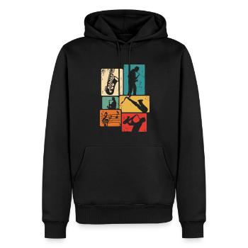 Saxophonist Retro Saxophon Musiker Saxofon - Männer Premium Bio Hoodie - Schwarz - Vorne - Nico (187cm)